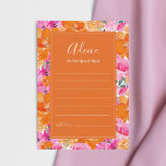 Roze & Sinaasappel Levendige Zomertuin Bruiloft Advieskaart<br><div class="desc">Deze ,  levendige florale advieskaarten zouden een geweldige aanvulling zijn op uw trouwspullen! Pas de tekst eenvoudig aan door op de optie "personaliseren" te klikken.</div>