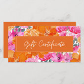 Roze Sinaasappel Levendige Zomertuin Cadeaubon (Voorkant / Achterkant)