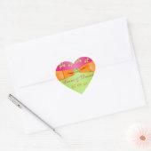 Roze Sinaasappel Limoen Bloemen bruiloft gunst Sti Hart Sticker (Envelop)