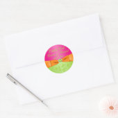 Roze Sinaasappel Limoen Bloemen bruiloft gunst Sti Ronde Sticker (Envelop)