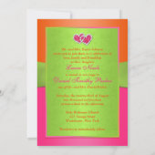 Roze, Sinaasappel, Limoen Bloemen Gevoegde harten Kaart (Achterkant)