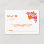 Roze Sinaasappel Luier Raffle Meisje Baby shower G Informatiekaartje (Voorkant)