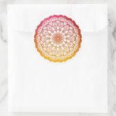 roze sinaasappel mandala ronde sticker (Tas)