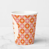 Roze Sinaasappel MidCentury Modern Custom Vrijgeze Papieren Bekers (Links)