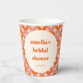 Roze Sinaasappel MidCentury Modern Custom Vrijgeze Papieren Bekers (Voorkant)