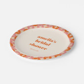 Roze Sinaasappel MidCentury Modern Custom Vrijgeze Papieren Bordje (Gekanteld)