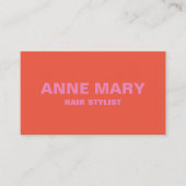 Roze Sinaasappel Modern Bold Bright Hair Stylist S Visitekaartje (Voorkant)