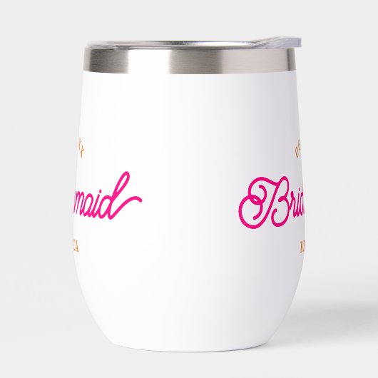 Roze Sinaasappel Modern Custom Minimalistisch Brui (Links)