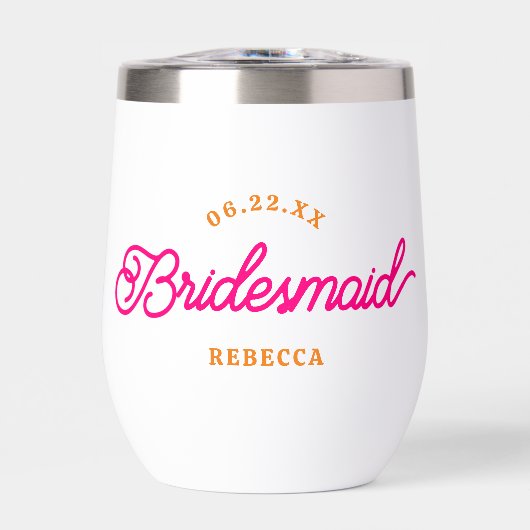 Roze Sinaasappel Modern Custom Minimalistisch Brui (Voorkant)