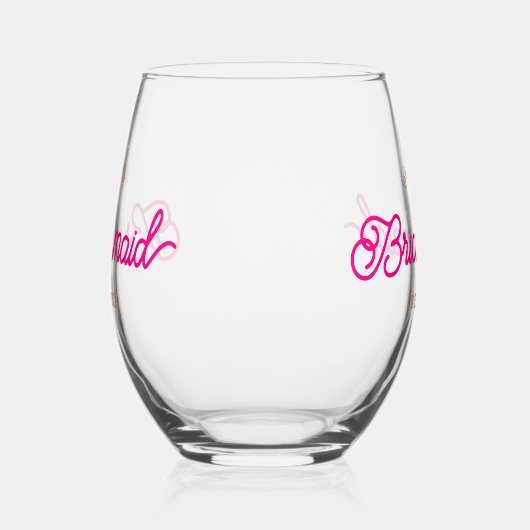 Roze Sinaasappel Modern Custom Minimalistisch Brui Wijnglas Zonder Voet (Rechts)