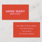 Roze Sinaasappel Modern Kleurrijk Haar Stylist Sal Visitekaartje (Voorkant / Achterkant)