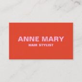 Roze Sinaasappel Modern Kleurrijk Haar Stylist Sal Visitekaartje (Voorkant)