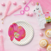 Roze sinaasappel Orchidee waterverf schilderij Papieren Bordje (Feest)