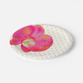 Roze sinaasappel Orchidee waterverf schilderij Papieren Bordje (Gekanteld)