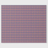 Roze Sinaasappel Paarse Goud Plaid Moderne Kerst Cadeaupapier (Vlak)
