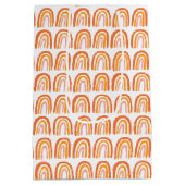 Roze Sinaasappel Patroon Regenboog Baby shower Gif Medium Cadeauzakje (Achterkant)