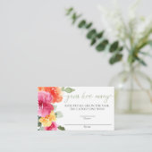 Roze sinaasappel pioen baby shower raden hoeveel informatiekaartje (Staand voorkant)