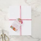Roze sinaasappel pioenen elegant vrijgezellenfeest cadeaulabel (Met Touw)
