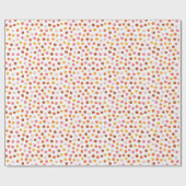 Roze Sinaasappel Polka Dots Wrapping Paper Cadeaupapier (Vlak)