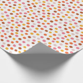 Roze Sinaasappel Polka Dots Wrapping Paper Cadeaupapier (Hoek)