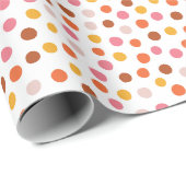Roze Sinaasappel Polka Dots Wrapping Paper Cadeaupapier (Rol Hoek)