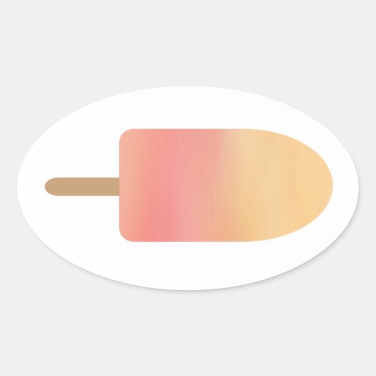 Roze Sinaasappel Popsicle Zomer Frozen Treat Ovale Sticker (Voorkant)