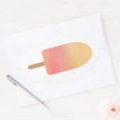 Roze Sinaasappel Popsicle Zomer Frozen Treat Ovale Sticker (Envelop)