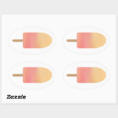 Roze Sinaasappel Popsicle Zomer Frozen Treat Ovale Sticker (Vel)