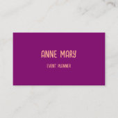 Roze Sinaasappel Professionele Moderne Paarse Perz Visitekaartje (Voorkant)