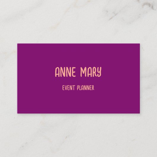 Roze Sinaasappel Professionele Moderne Paarse Perz Visitekaartje (Voorkant)