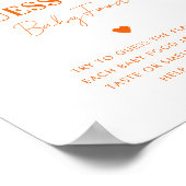 Roze Sinaasappel Raad het Baby Food Baby shower Si Poster (Hoek)