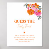 Roze Sinaasappel Raad het Baby Food Baby shower Si Poster (Voorkant)