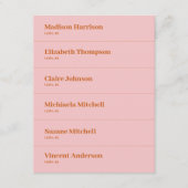 Roze Sinaasappel Retro 70s Trouwplaats Kaart DIY (Voorkant)