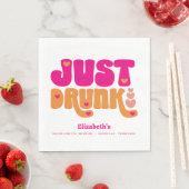 Roze Sinaasappel Retro Drink in Liefde Bachelorett Servet (Insitu)