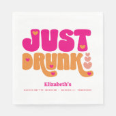 Roze Sinaasappel Retro Drink in Liefde Bachelorett Servet (Voorkant)