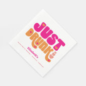 Roze Sinaasappel Retro Drink in Liefde Bachelorett Servet (Hoek)