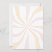 Roze Sinaasappel Retro One Happy Babe 1e Verjaarda Kaart (Achterkant)