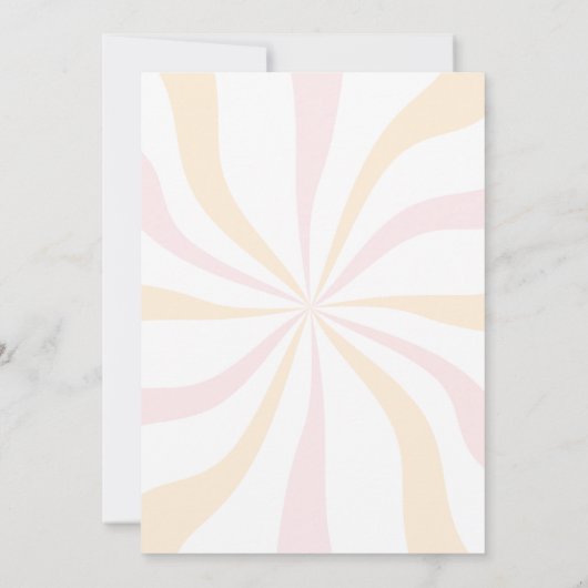 Roze Sinaasappel Retro One Happy Babe 1e Verjaarda Kaart (Achterkant)