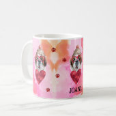 Roze Sinaasappel Saint Bernard Valentijnsdag Gift  Koffiemok (Voorkant links)