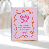 Roze Sinaasappel Squiggle Spritz Bar Poster
