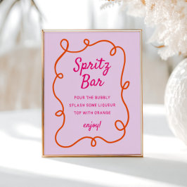 Roze Sinaasappel Squiggle Spritz Bar Poster