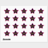 Roze Sinaasappel Stropdas-Dye Pattern Star Sticker (Vel)