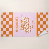 Roze Sinaasappel Summer Last Splash Bachelorette Strandlaken (Voorkant)