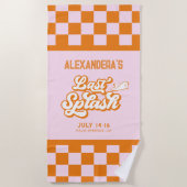 Roze Sinaasappel Summer Last Splash Bachelorette Strandlaken (Voorkant)