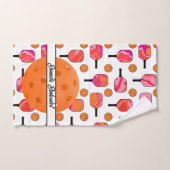 Roze Sinaasappel Swirl Pickleball Paddles Balls Cu Handdoek (Handdoek)