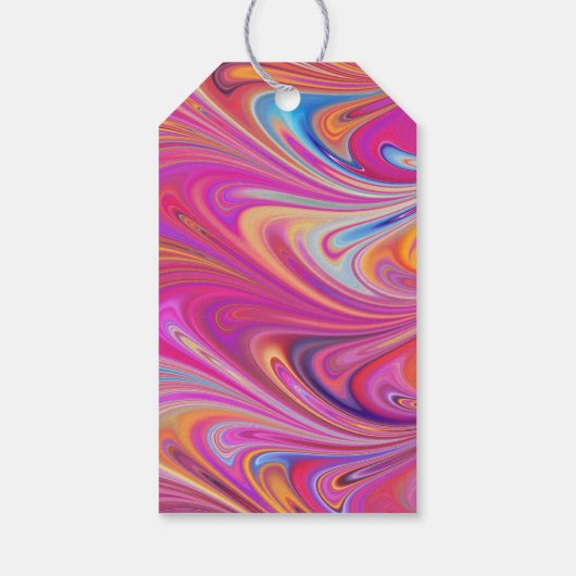 Roze Sinaasappel Swirls Abstract Design Just for Y Cadeaulabel (Achterkant)