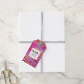 Roze Sinaasappel Swirls Abstract Design Party Dank Cadeaulabel (Met Touw)