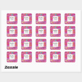Roze Sinaasappel Swirls Abstract Design Party Dank Vierkante Sticker (Vel)