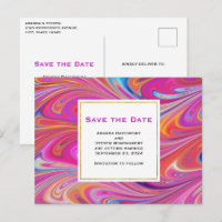 Roze Sinaasappel Swirls Abstract Design Save the D