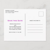 Roze Sinaasappel Swirls Abstract Design Save the D Uitnodiging Briefkaart (Achterkant)